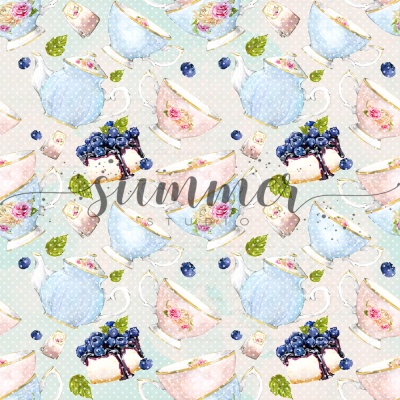 Фоновый набор двусторонней бумаги "Tea party" 20х20 см (190 г/м), от Summer Studio