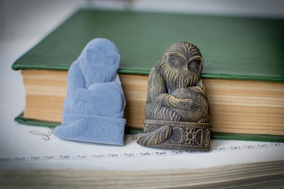 Миниатюра для творчества пластик Фантастические твари. Демимаска оборот 3/4, шершавое яйцо. Без окраски, Лисья нора