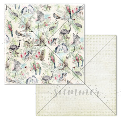 Набор двусторонней бумаги (10 листов + 1 бонус) "Райский остров" 30,5х30,5 см (190 г/м), от Summer Studio
