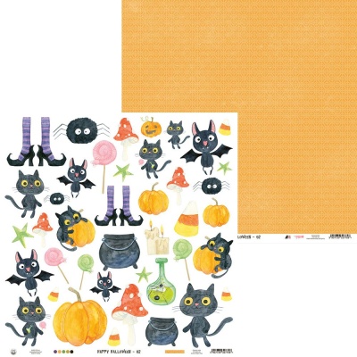 1/2 Набора двусторонней бумаги Happy Halloween от P13, 30х30 см, 6 листов + 1 бонусный, 240 г/м