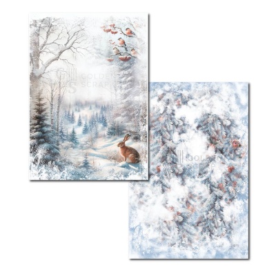 Набор двусторонней бумаги для скрапбукинга "Зимушка" от GoldenScrap, формат а4, плотность 235г, 8 двусторонних листов, арт. GS03102024