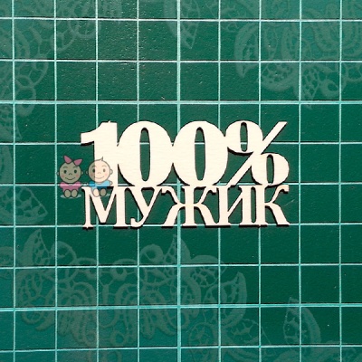 Чипборд "100% мужик" от Scrapiki, Nm007