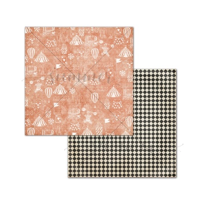 Набор двусторонней бумаги (10 листов + 1 бонус) "Цирк" (Circus) 30,5х30,5 см (250 г/м), от  Саммер Студио (Summer Studio)