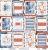 Лист двусторонней бумаги с карточками из коллекции "Seaside Escape", MT-SEA-06, 30,5х30,5см, 240 г/м от Mintay paper