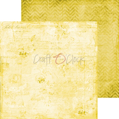 1/4 Набора двусторонней бумаги YELLOW MOOD, 20,3x20,3cm, 190 гр./кв.м, 6 л. (6л.х1), от Craft O'Clock