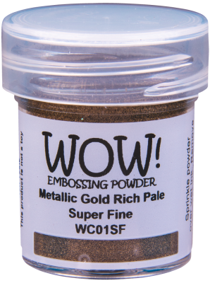 Металлизированная пудра для эмбоссинга "Gold Rich Pale - Super Fine" от WOW!, бледно-золотой, размер мелкий