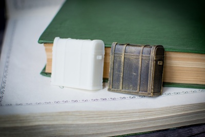 Миниатюра для творчества пластик Сундук. Размер 4,5х4,3 см, глубина 0,9 см. Без окраски, Лисья нора