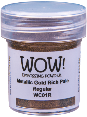 Металлизированная пудра для эмбоссинга "Gold Rich Pale - Regular" от WOW!,  бледно-золотой, размер обычный