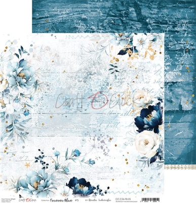 Набор двусторонней бумаги FOREVER BLUE 30,5x30,5cm, 250 гр/кв.м, 6 л.+ бонус, от Craft O'Clock