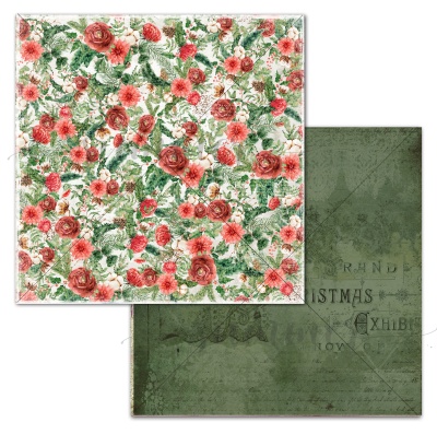 Лист двусторонней бумаги "Cozy flowers" Коллекция "Vintage winter" 30,5х30,5 см (190 г/м), от Summer Studio