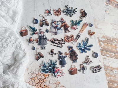 Набор тканевых высечек "Зимние радости" к коллекции "Зимушка" от GoldenScrap