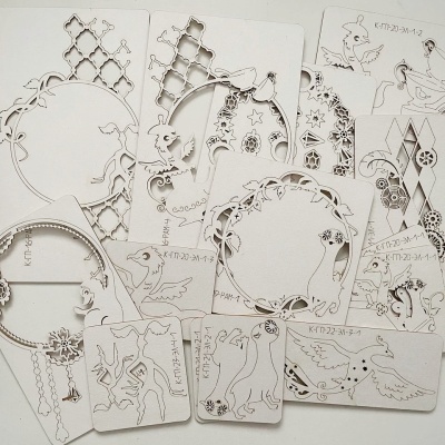 Набор фигурного картона (чипборда) "Фантастические твари", 13 шт