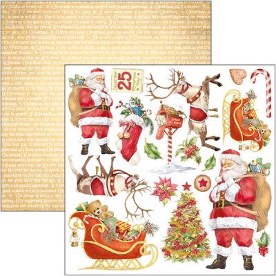 1/3 Набора двусторонней бумаги с элементами для вырезания Dear Santa от Ciao Bella, 15х15 см, 8 листов, 190 г/м