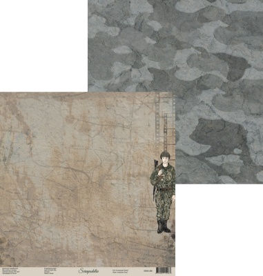 Набор бумаги для скрапбукинга «Армия» 30x30 см, 190 гр/м2, от Scrapodelie
