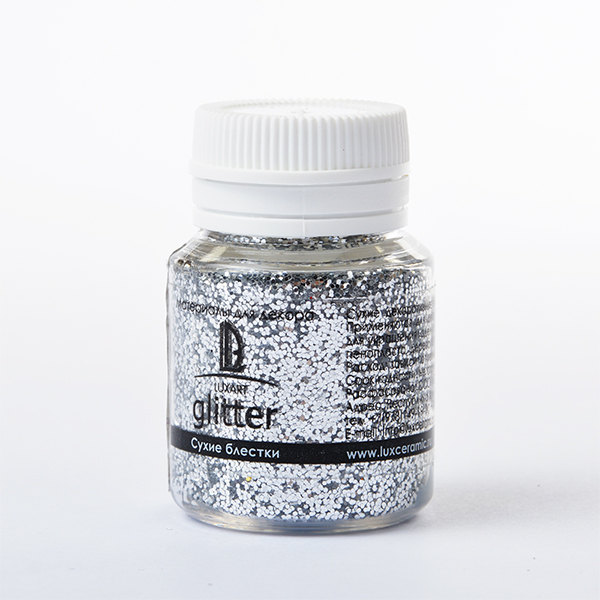 Декоративные блестки LuxGlitter серебро крупное