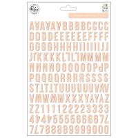 Паффи стикеры Алфавит The Mix No. 2 Puffy Alphabet Stickers, цвет персиковый, Pinkfresh studio, 154 шт